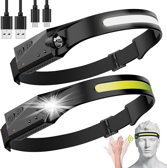 Wide Beam LED Headlamp 230 - Camping & Hunting Essentials Headlight - 2 packs image