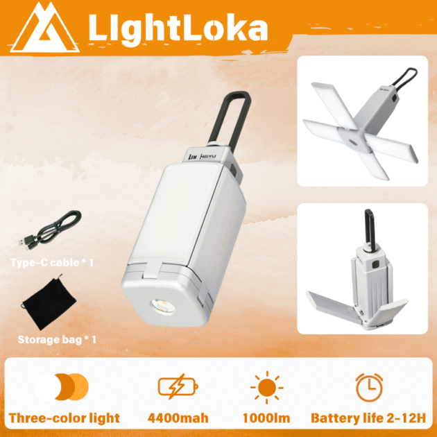 Four-wing camping lamp